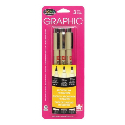 Pigma Micron XSDK1-49 Graphic Pen, 1 mm Tip, Black Ink - 2