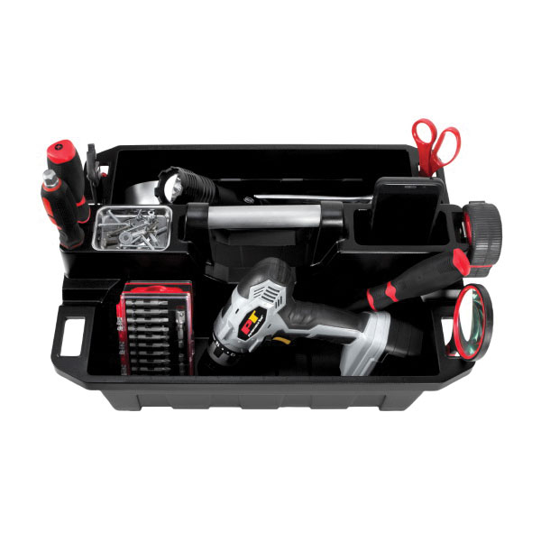 Performance Tool W88995 Tool Caddy, 2-Compartment, Aluminum/Plastic, 19-7/16 in OAW, 8-7/8 in OAH, 14-5/8 in OAD - 4