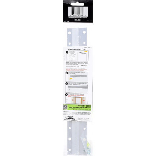 Hillman 121202 Hangman Picture and Mirror Hanging System, Specifications: 100 lb Weight Rating, 12 in L Dimensions - 3