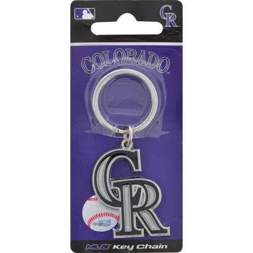 Hillman 711252 Key Chain, MLB, 2.75 in H x 1.375 in W x 0.475 in D Dimensions, 1 PK, Colorado Rockies - 2