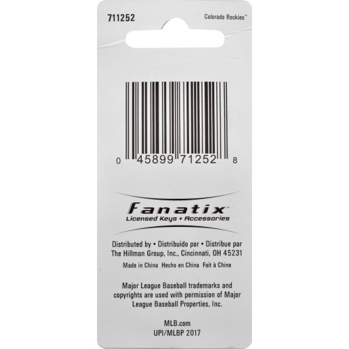 Hillman 711252 Key Chain, MLB, 2.75 in H x 1.375 in W x 0.475 in D Dimensions, 1 PK, Colorado Rockies - 3