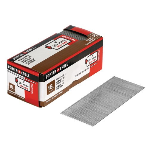 Porter-Cable PBN18200 Series Nail, 2 in L, 18 ga Gauge, Steel, Galvanized, Brad Head, 5000/PK - 2