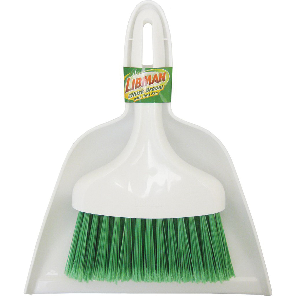 Libman 1031 Whisk Broom with Dustpan, 6-3/4 in Sweep Face, Pet Bristle, 11 in OAL, Plastic Handle - 2