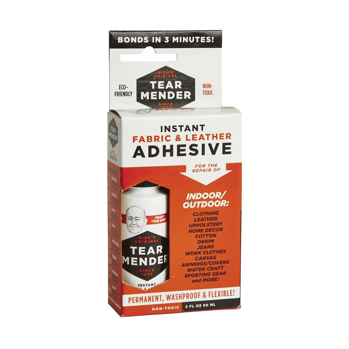 Tear Mender TM-1 Adhesive, Liquid, Ammonia, White, 2 oz, Bottle - 2