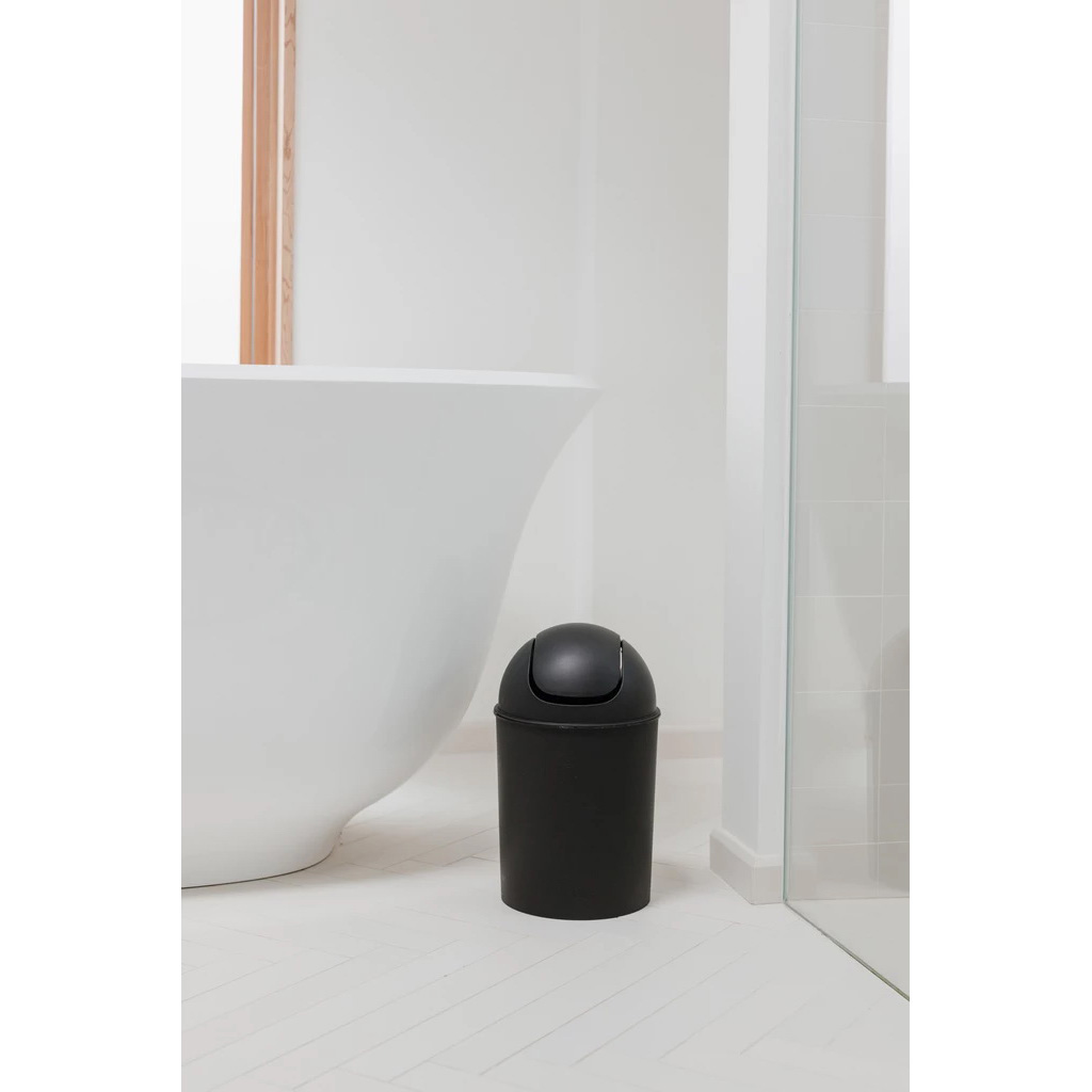 umbra 086701-040 Mini Trash Can, 1.25 gal Capacity, Polypropylene, Black - 3