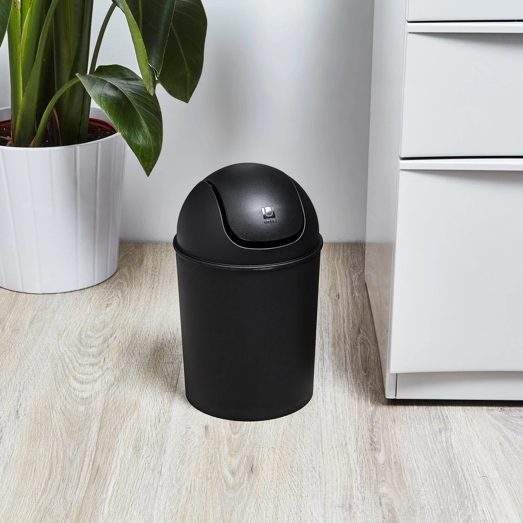 umbra 086701-040 Mini Trash Can, 1.25 gal Capacity, Polypropylene, Black - 4