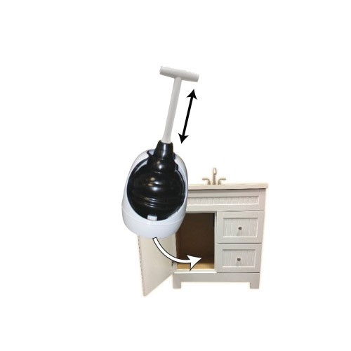 Korky BEEHIVE Max 97-4A Hideaway Toilet Plunger with Holder, 6 in Cup, T-Handle Handle - 4