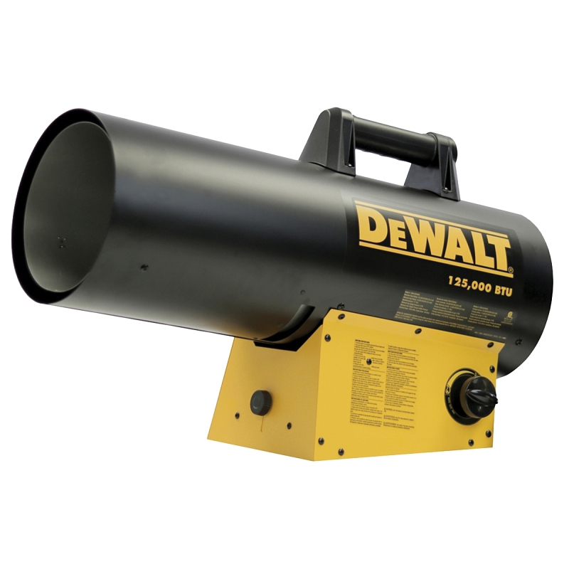 DEWALT F340755 Portable Heater, Propane, 30,000 Btu/hr BTU, 3000 sq-ft Heating Area, Black - 1