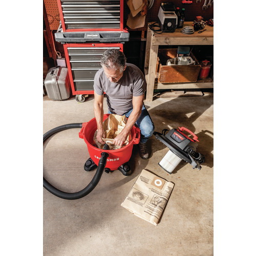Craftsman CMXEVBE17595 Wet and Dry Vacuum, 16 gal, 190.8 cfm Air, Cartridge, 6.5 hp, 120 V, Red - 5