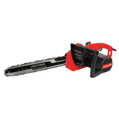 Craftsman CMECS600 Chainsaw, 12 A, 120/240 V, 16 in L Bar/Chain, 3/8 in Bar/Chain Pitch, Red - 3