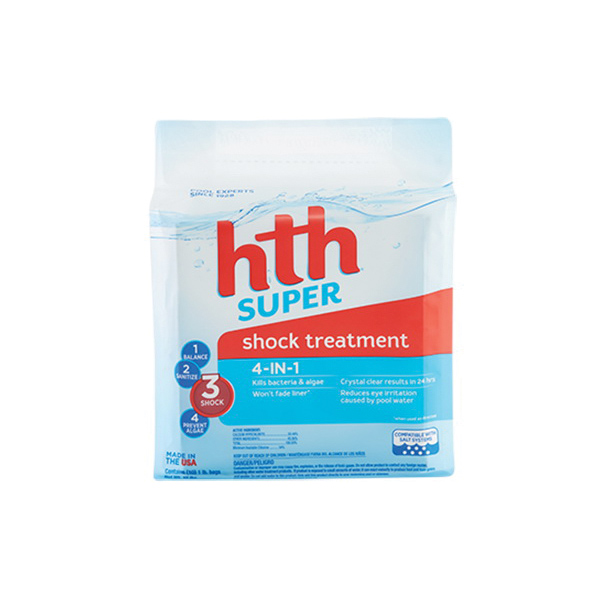 HTH Super Shock 52008 Pool Treatment, 1 lb Bag, Powder, Chlorine-Like, White - 2