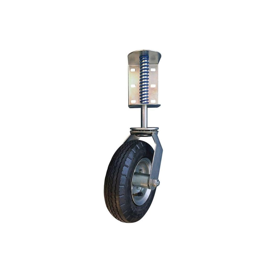 Shepherd Hardware 9798 Gate Caster, 8 in Dia Wheel, 2-1/2 in W Wheel, Rubber Wheel, Black/Silver, 200 lb - 2