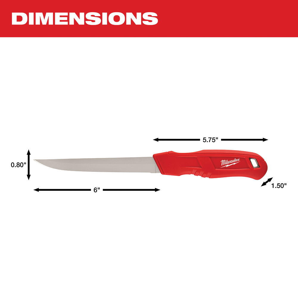 Milwaukee 48-22-1921 Blade Insulation Knife, 6 in L Blade, Stainless Steel Blade, Round Handle, Red Handle - 4