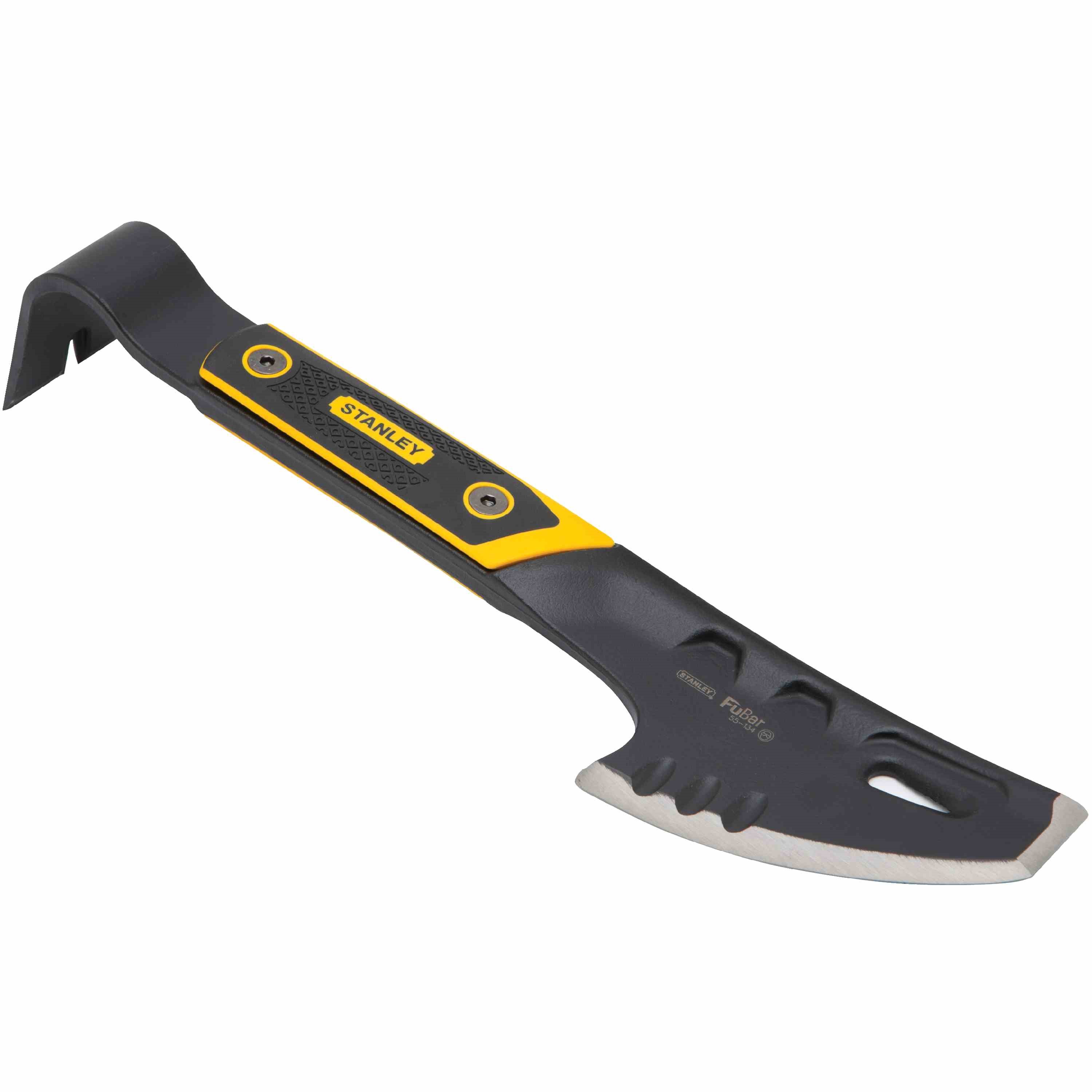 STANLEY Fubar Series STHT55134 Demolition Bar, 14-1/4 in L, Flat, Beveled Tip, 4-7/8 in Tip, HCS, Black, 3-13/16 in W - 2