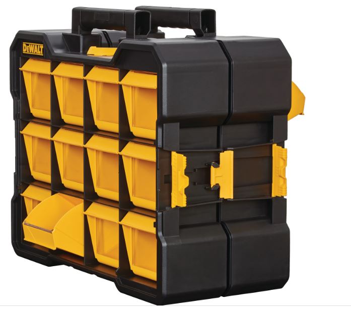 DEWALT DWST14121 Flip-Bin Organizer, 15 lb, 17-3/4 in L, 3-7/8 in W, 13-7/8 in H, 12-Compartment, Plastic, Black/Yellow - 3