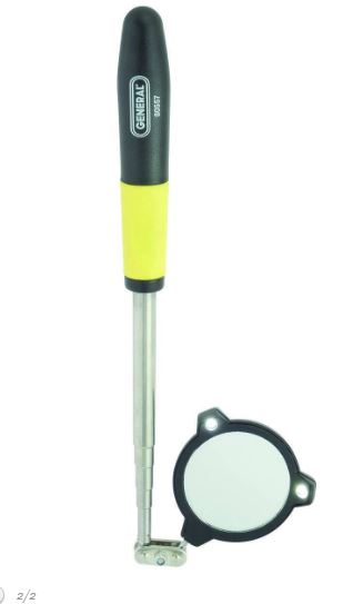 General 80557 Inspection Mirror, Round Mirror, 1-7/8 in Dia Mirror, Glass Mirror - 2