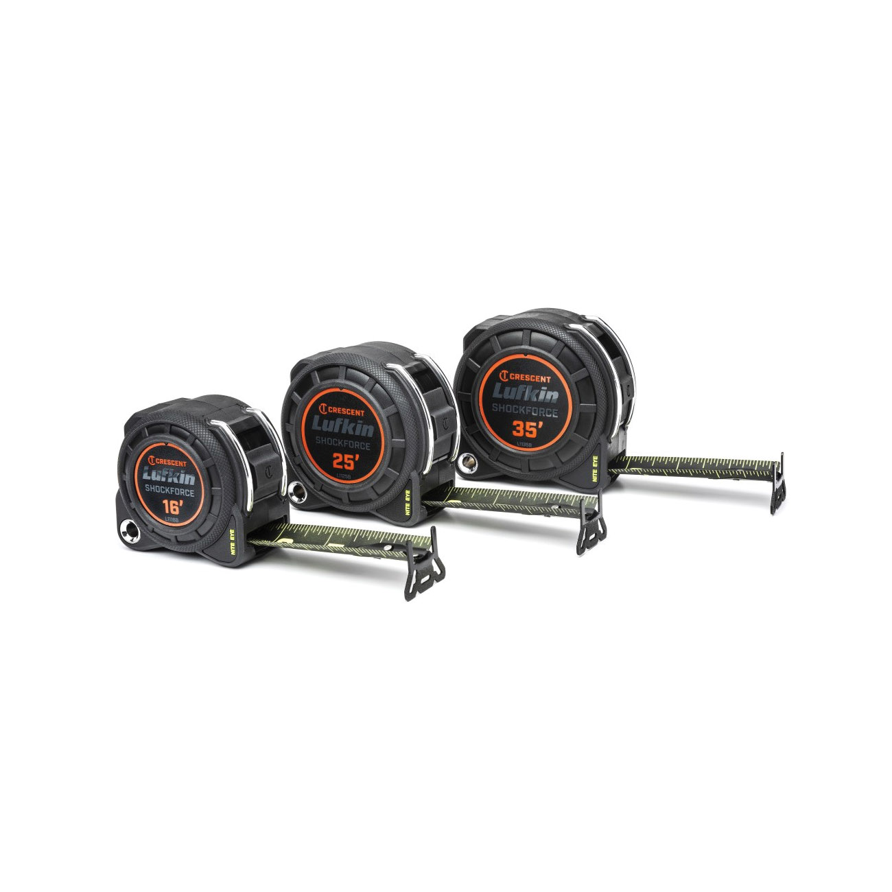 Crescent Lufkin Shockforce Nite Eye Series L1116B Tape Measure, 16 ft L Blade, 1-3/16 in W Blade, Steel Blade - 4