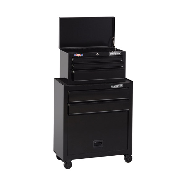 Craftsman 1000 Series CMST22653BK Tool Chest, 10,227 cu-in, 26-1/2 in OAW, 44-1/4 in OAH, 14 in OAD, Steel, Black - 2