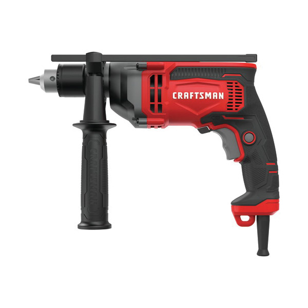 Craftsman CMED741 Hammer Drill, 7 A, 1/2 in Chuck, Keyed Chuck, Includes: (1) Chuck Key and Key Holder, (1) Side Handle - 2