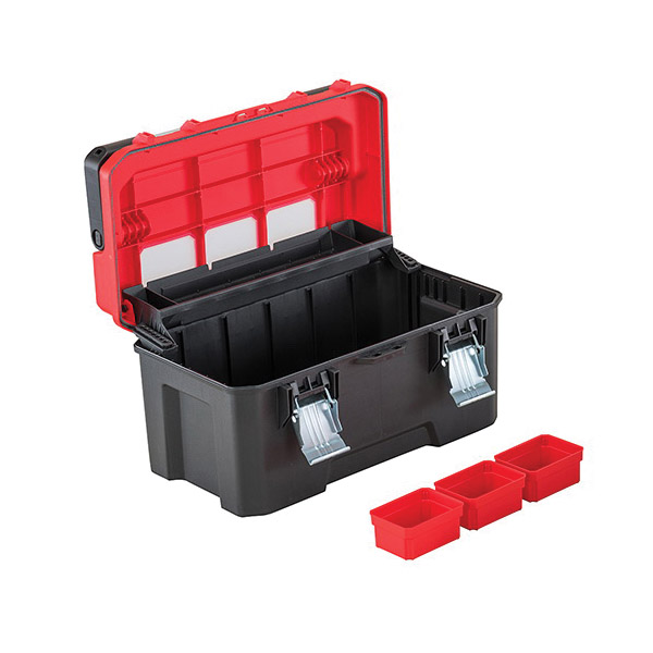 Craftsman CMST20320L Cantilever Tool Box, Plastic, Black/Red, 20.09 in W x 10.73 in H Outside, 5-Compartment - 2