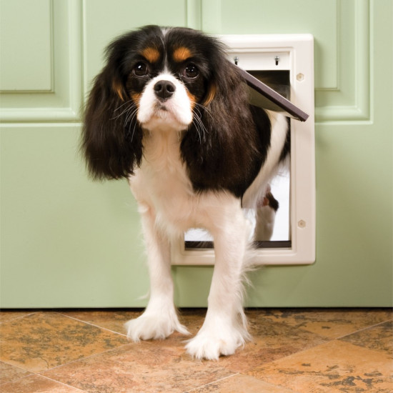 PetSafe PPA00-10958 Pet Door, 1/16 to 2 in Door, 5-1/8 x 8-1/4 in Flap Opening, Plastic, White - 4