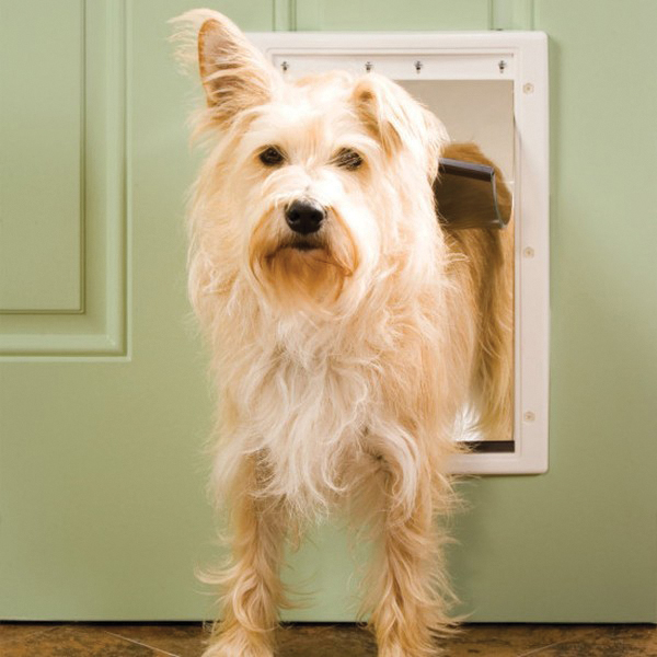 PetSafe PPA00-10959 Pet Door, 1/16 to 2 in Door, 8-1/8 x 12-1/4 in Flap Opening, Plastic, White - 4