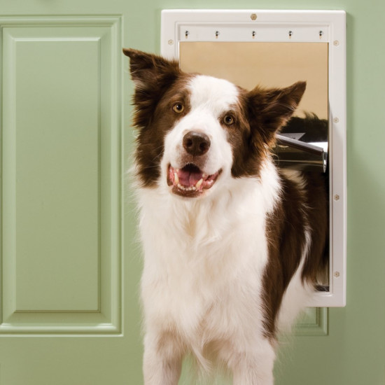 PetSafe PPA00-10960 Pet Door, 1/16 to 2 in Door, 10-1/8 x 16-1/4 in Flap Opening, Plastic, White - 4