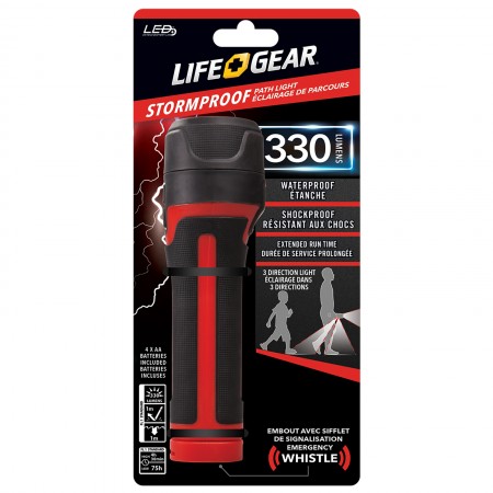 Dorcy Storm Proof Series BA38-60634-RED Pathlight, AA Battery, LED Lamp, 150 Lumens, 300 m Beam Distance, Black/Red - 5