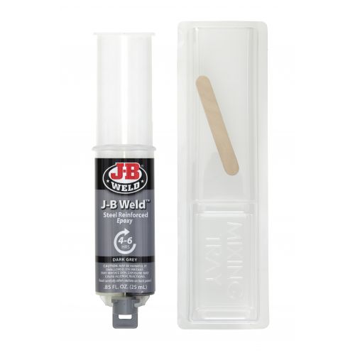 J-B Weld 50165 Epoxy Adhesive, Black Part A/White Part B, Paste, 25 mL, Syringe - 2