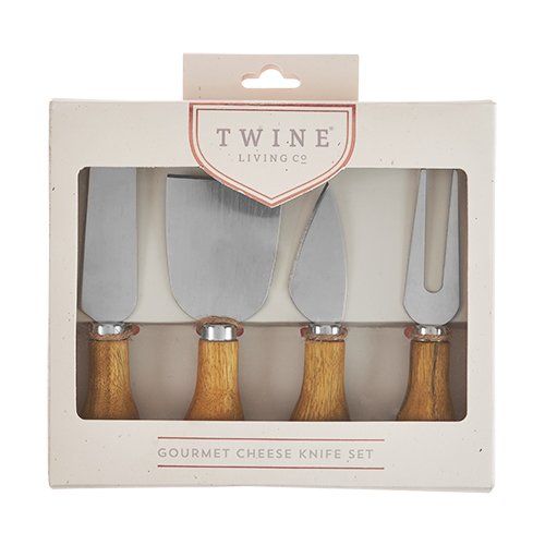 Twine 3367 Gourmet Cheese Knives, Stainless Steel Blade, Gray Handle - 3