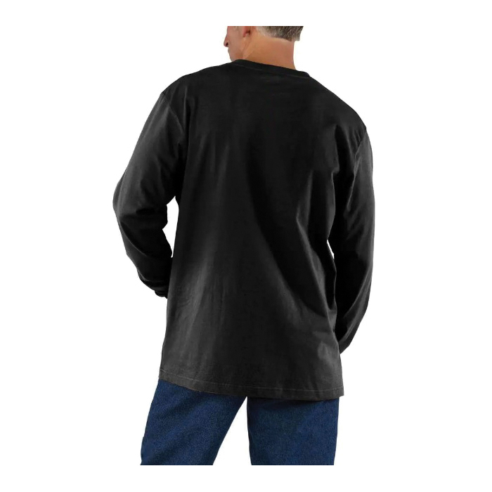 Carhartt K126-HGYREG2XLA T-Shirt, 2XL, Heather Gray, Regular, Cotton/Polyester, Long, Original Fit - 3