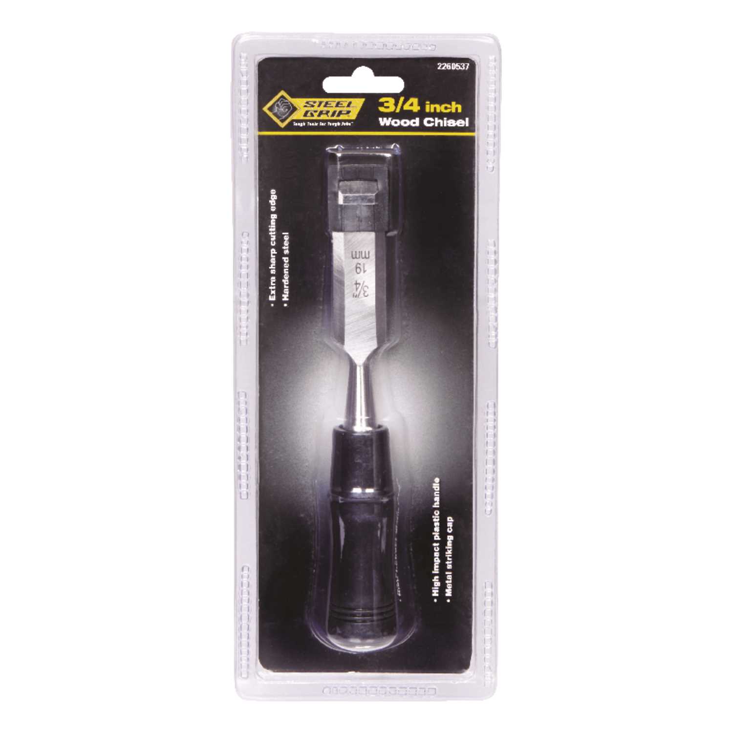 Steel Grip 2260537 Chisel, 3/4 in Tip, 7 in OAL, Steel Blade, Contoured Handle - 2