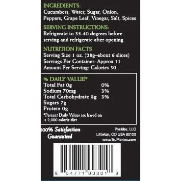 Tru Pickles 3018 Pickle, Bread and Butter Flavor, 16 oz Jar - 2