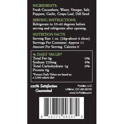 Tru Pickles 3070 Pickle, Heat Spicy Dill Flavor, 16 oz Jar - 2