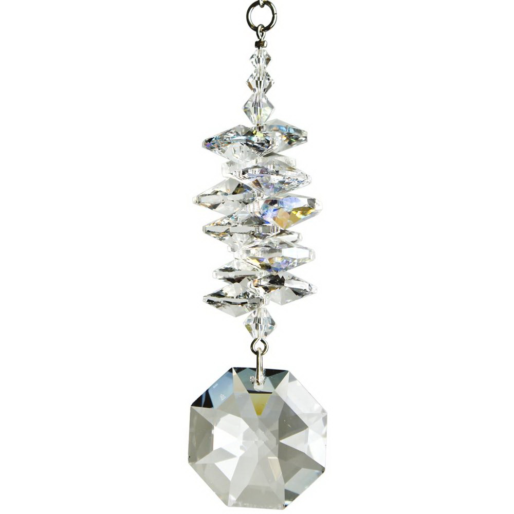 Woodstock Chimes CCIO Crystal Ice Cascade, 9-1/2 in L, Octagon, Austrian Crystal/Brass - 2
