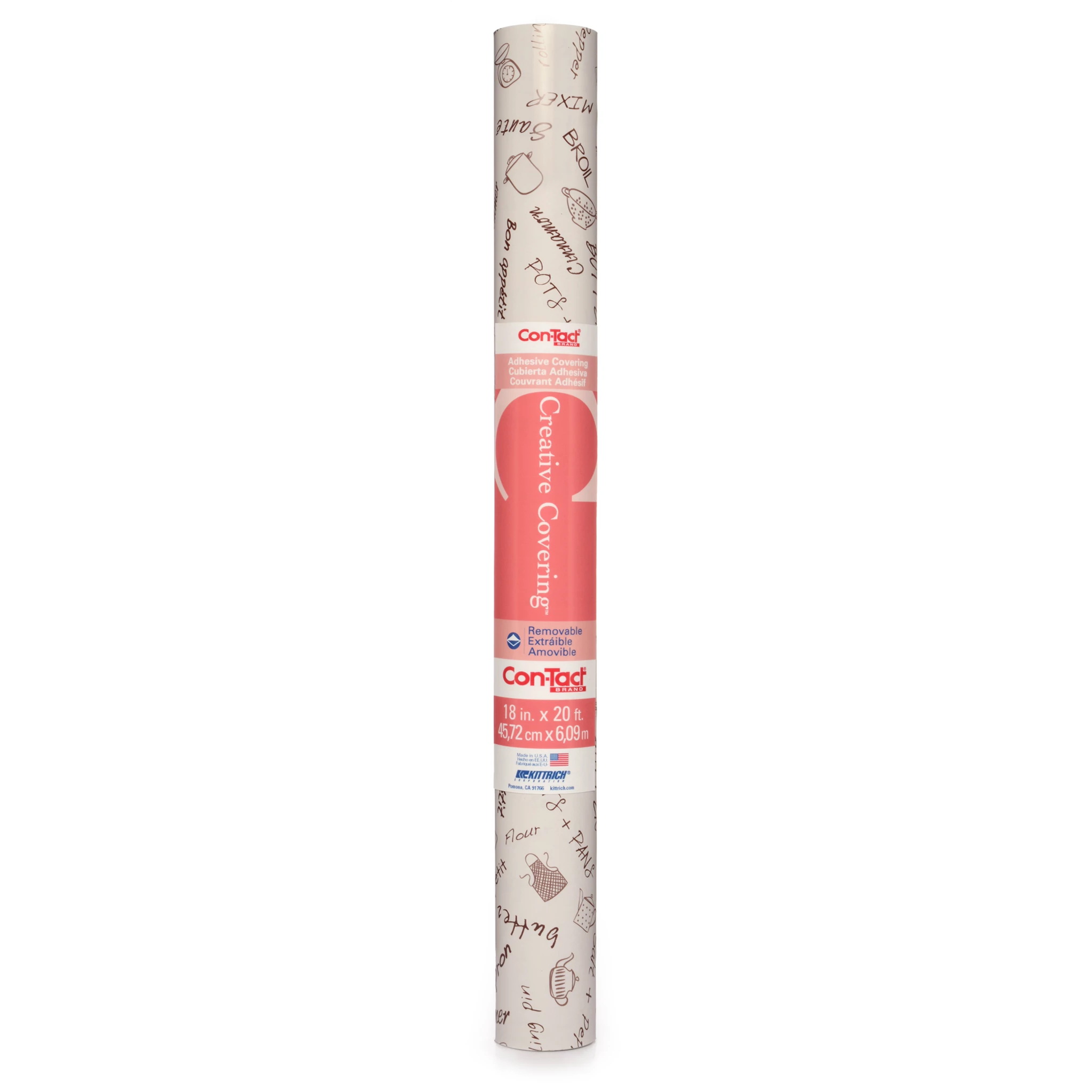 Con-Tact Creative Covering 09F-C9A5G3-12 Shelf Liner, 9 ft L, 18 in W, Vinyl, Bon Appetit - 2