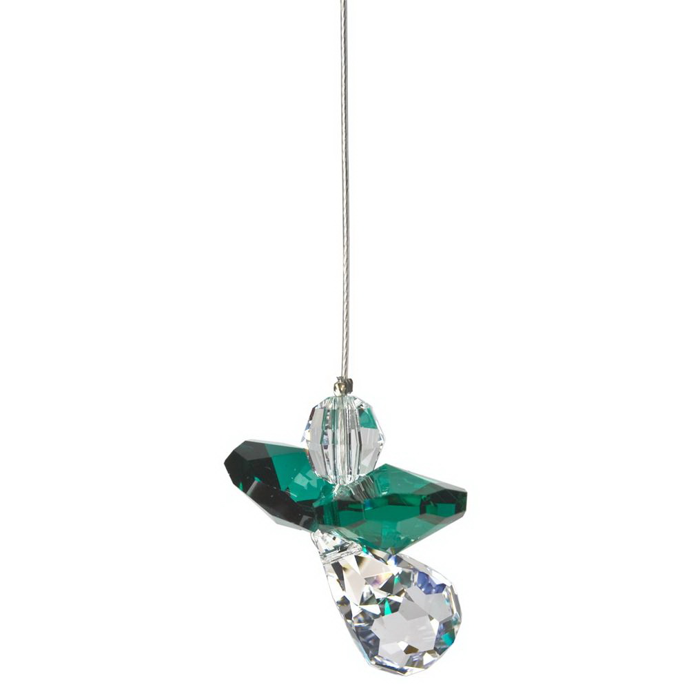 Woodstock Chimes CGEM Crystal Guardian Angel, 6 in L, Emerald, Austrian Crystal - 3