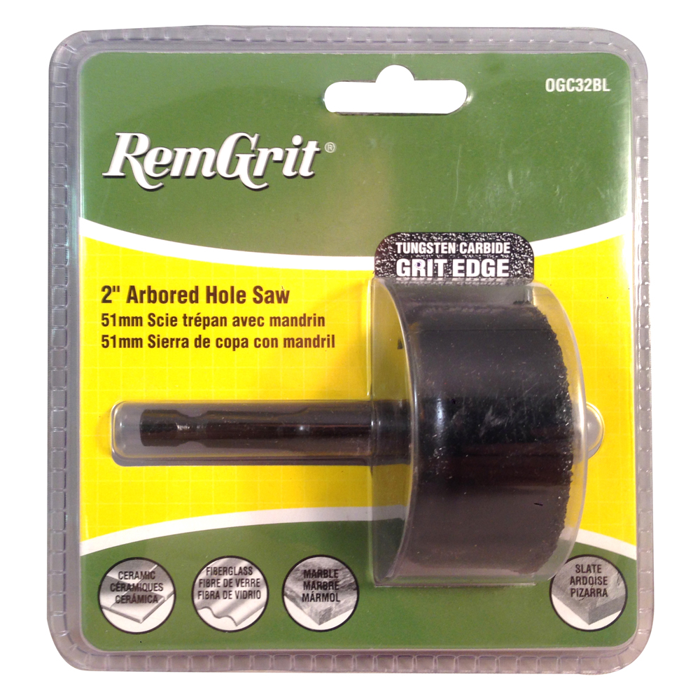 RemGrit E0104581 Arbor Hole Saw, 7/8 in D Cutting, 2 in Arbor, Tungsten Carbide Cutting Edge - 2