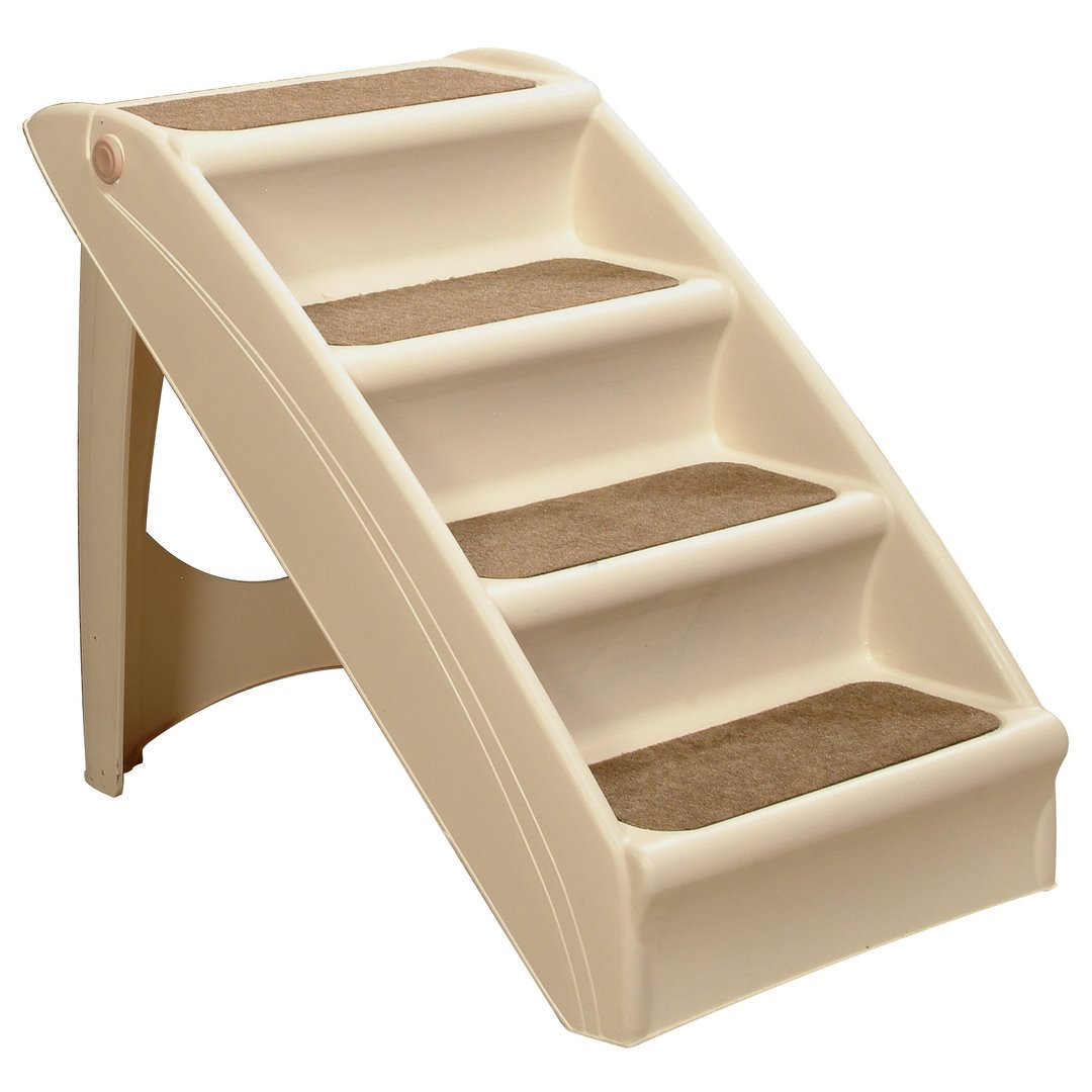 Solvit 62278 Pet Stair, 19-1/2 in H Top Step, 4-Step, Fabric/Plastic, Beige