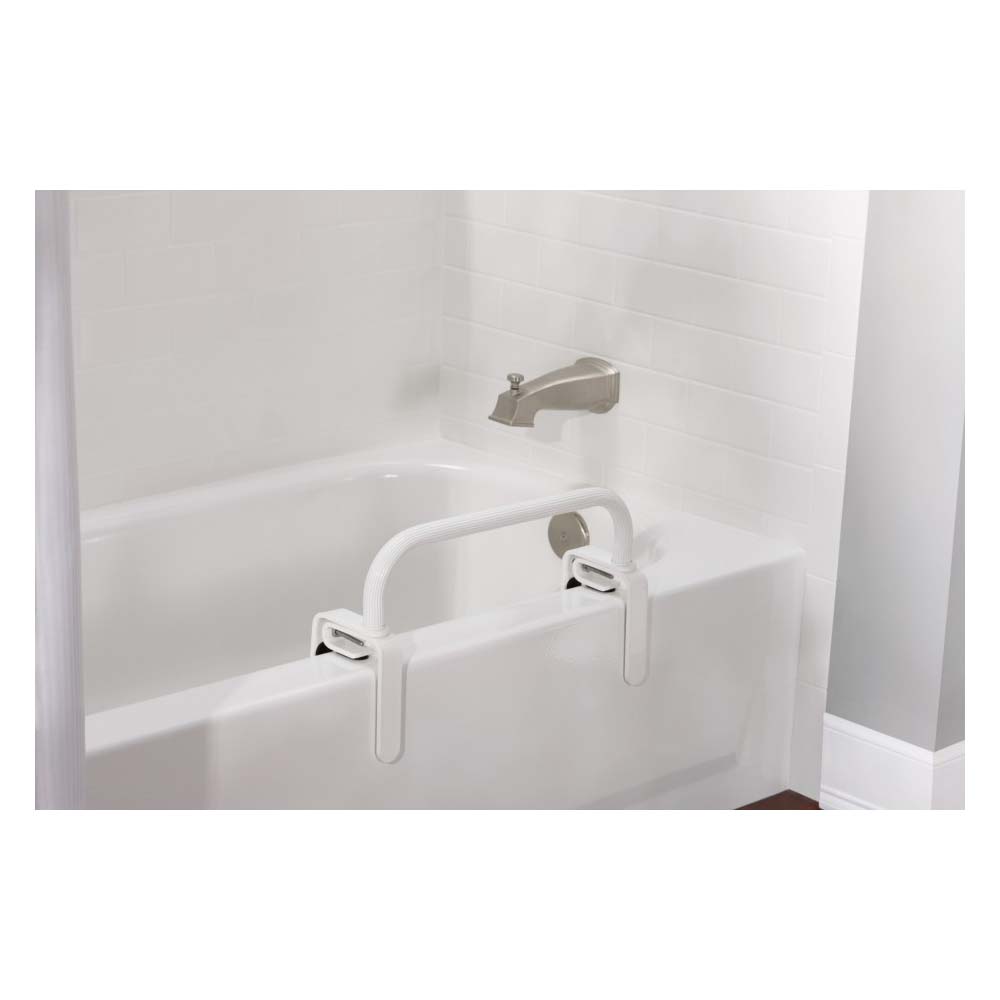 Moen Home Care Series DN7010 Tub Safety Bar, 17 in L Bar, 250 lb, Aluminum, Glacier, Wall Mounting - 2