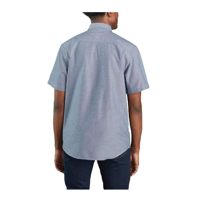 Carhartt 104369-CBLREGSA Shirt, S, Regular, Cotton Ringspun Chambray, Blue Chambray, Button-Down Collar, Short Sleeve - 1