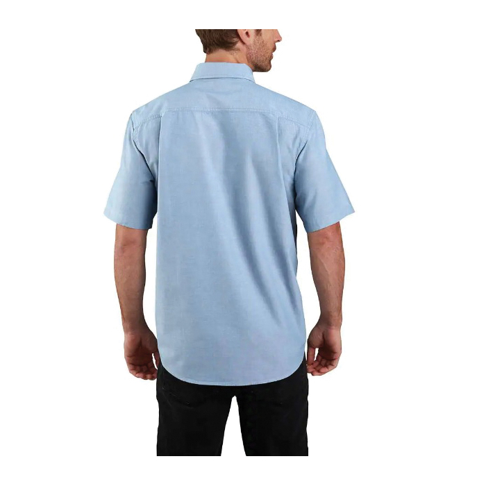 Carhartt 104369-CBLREGSA Shirt, S, Regular, Cotton Ringspun Chambray, Blue Chambray, Button-Down Collar, Short Sleeve - 2