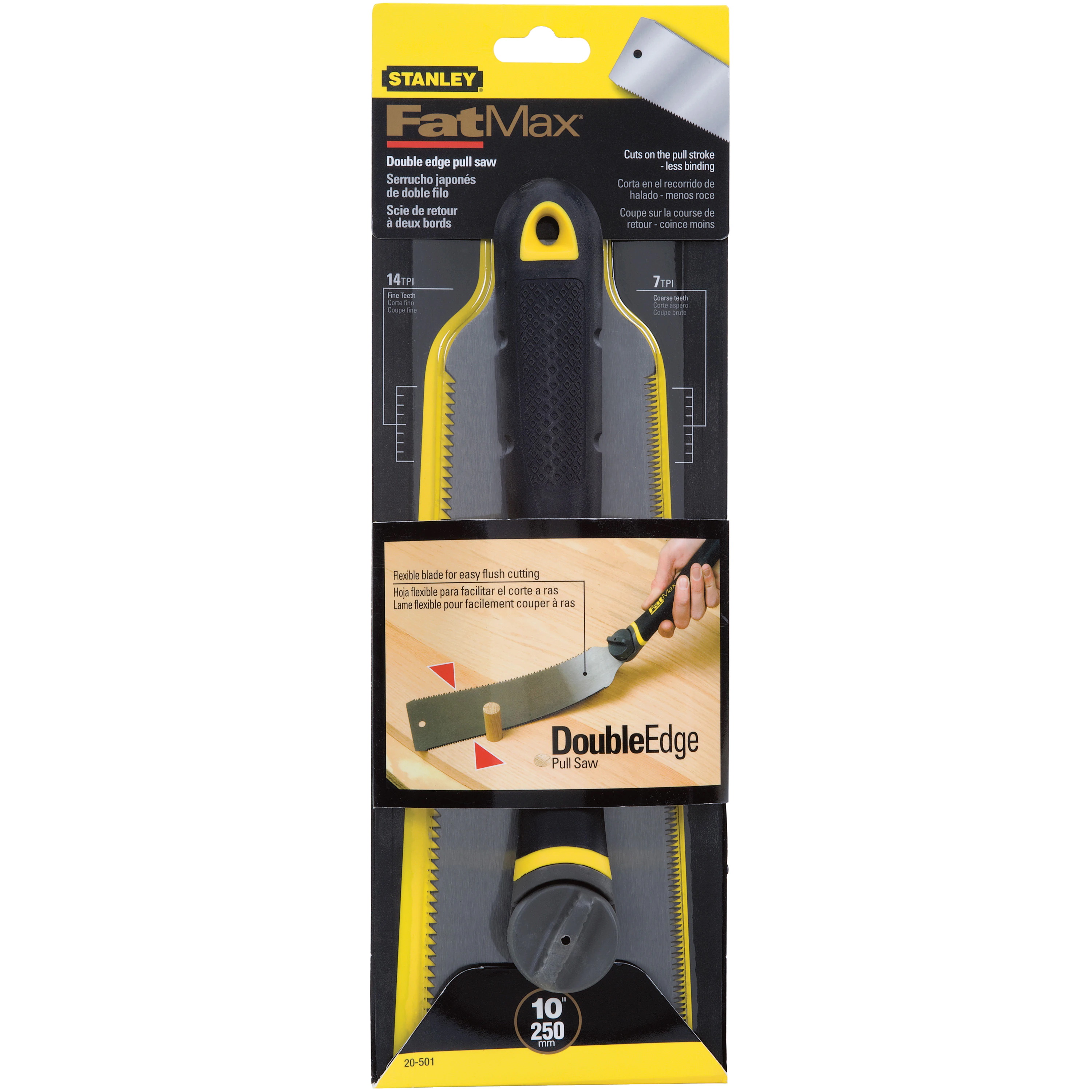 STANLEY 20-501 Pull Saw, 9-1/2 in L Blade, 7014 TPI, Ergonomic Handle, Plastic/Rubber Handle - 2