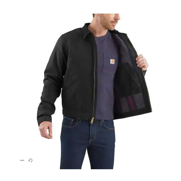 Carhartt 103828-BLK-L-R Detroit Jacket, L, Men's, Fits to Chest Size: 42 to 44 in, Cotton, Black, Regular - 4