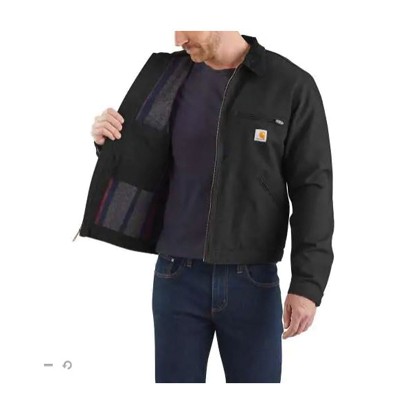Carhartt 103828-BLK-S-R Detroit Jacket, S, Men's, Fits to Chest Size: 34 to 36 in, Cotton, Black, Regular - 3