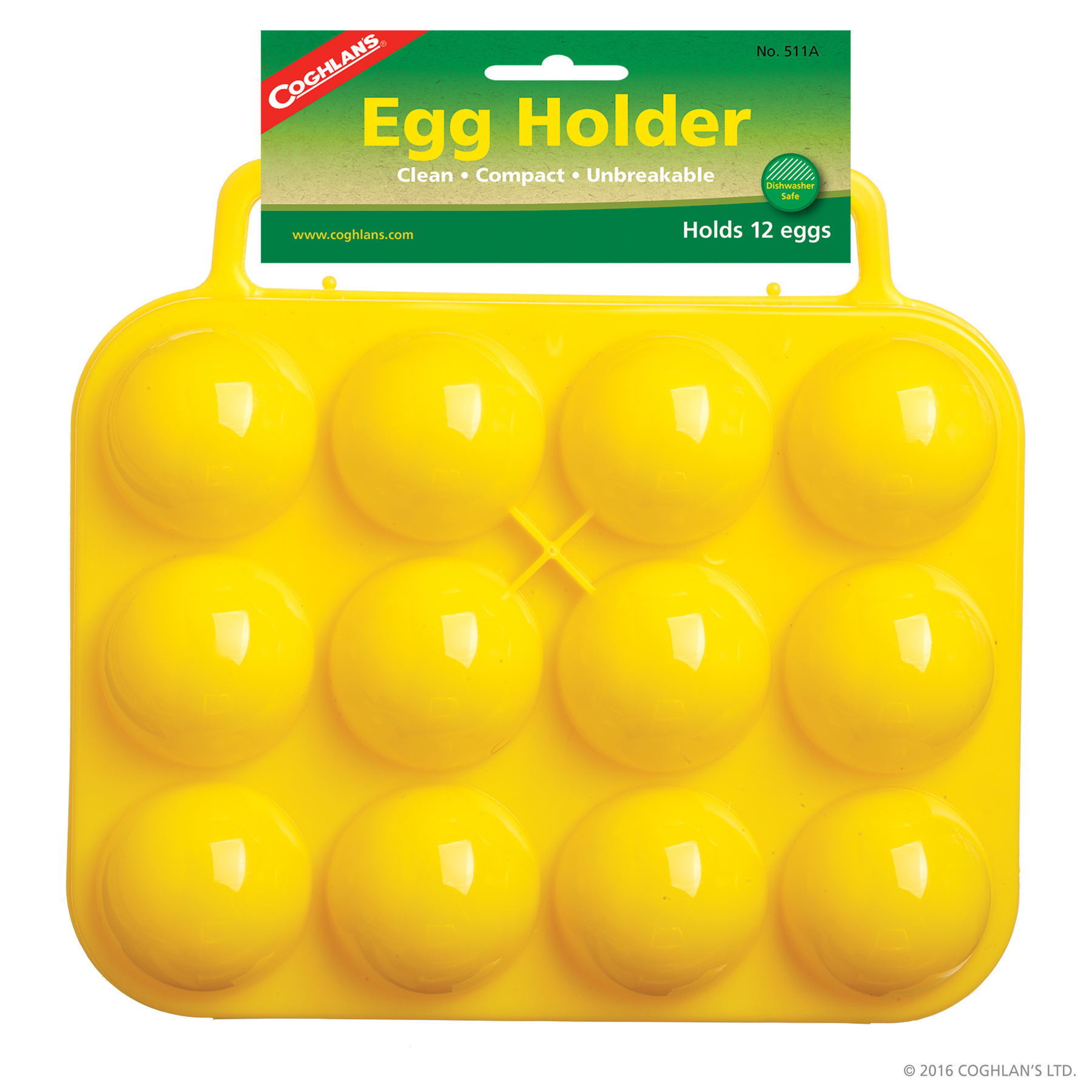 Coghlan's 511A Egg Holder, 1 Dozen, Plastic, Yellow