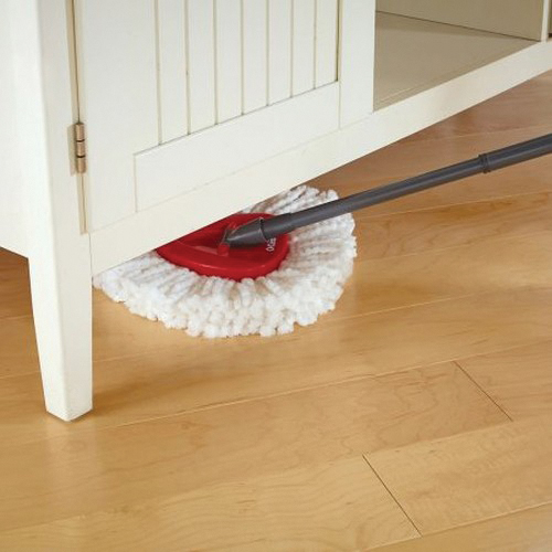 O-Cedar EasyWring 148473 Spin Mop and Bucket System, Microfiber Mop Head, Red Mop Head, Metal Handle - 4