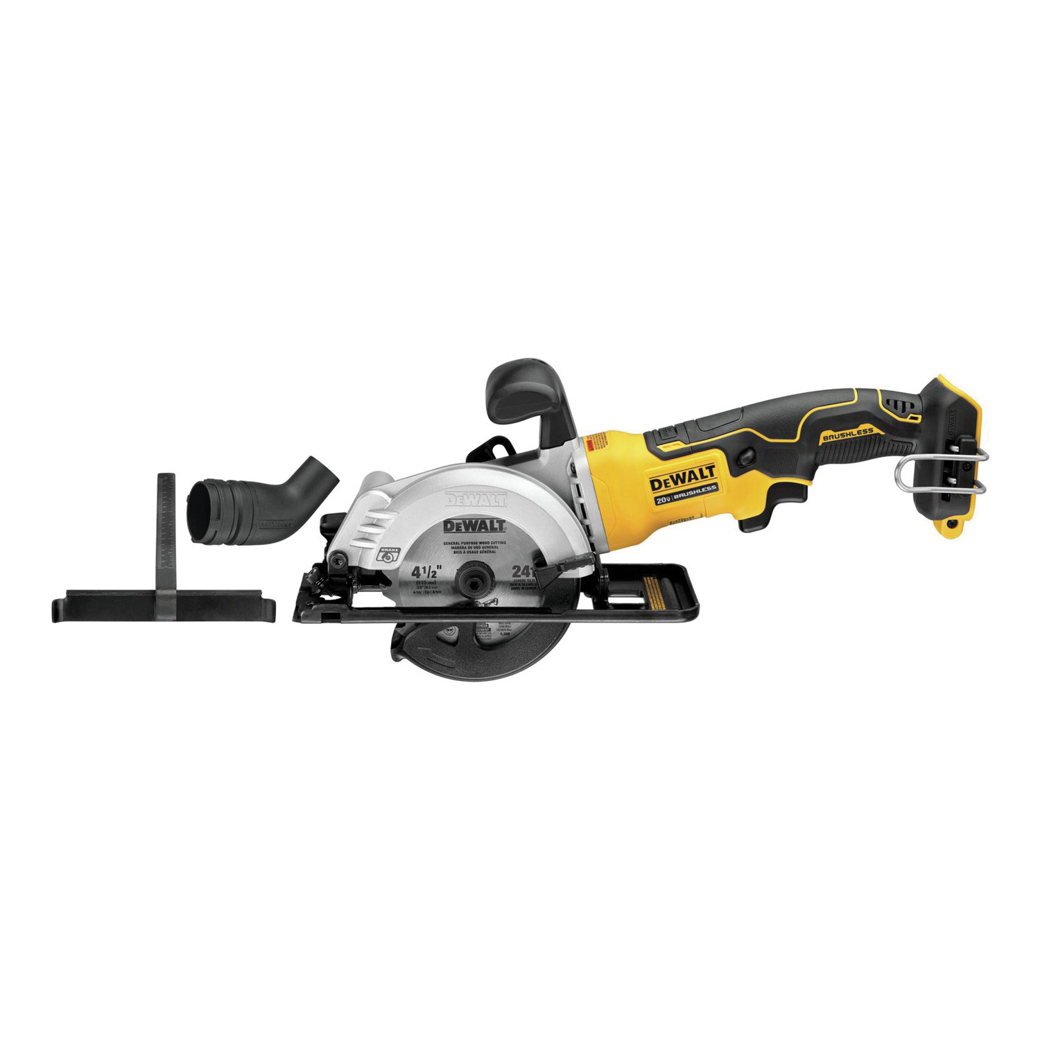 DEWALT DCS571B Circular Saw, Tool Only, 20 V, 4-1/2 in Dia Blade, 45, 90 deg Bevel - 3