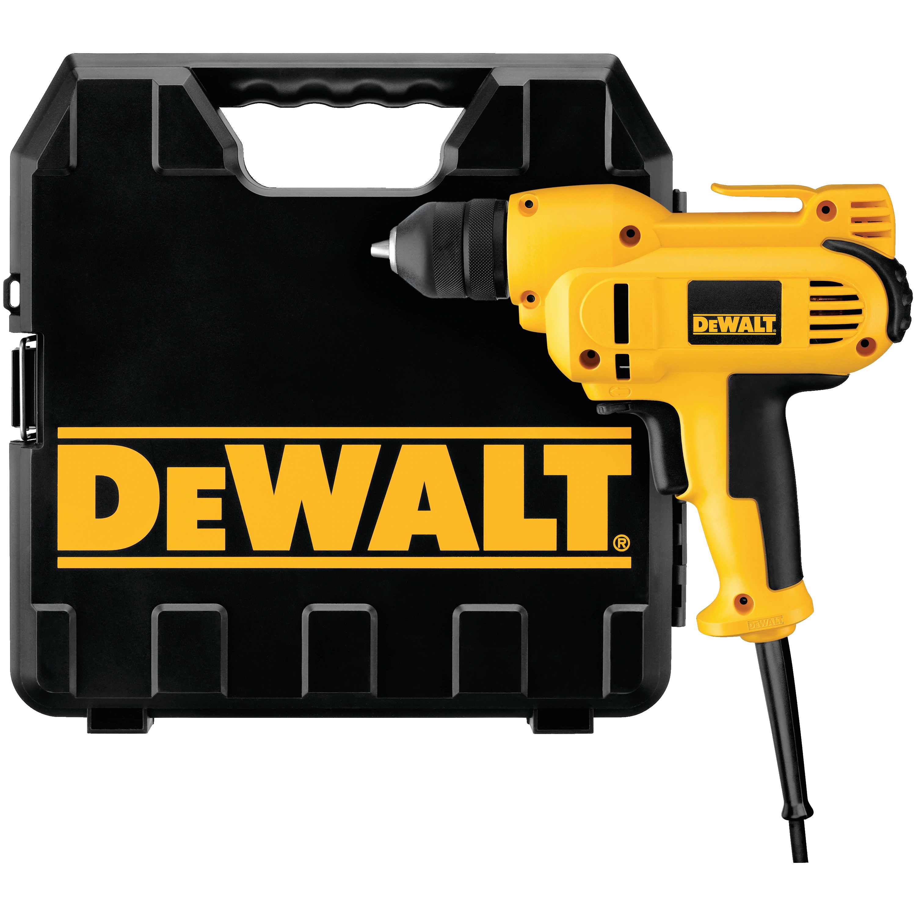 DEWALT DWD115K VSR Drill Kit, 8 A, 3/8 in Chuck, Keyless Chuck, 8 ft L Cord, Includes: Kit Box - 2