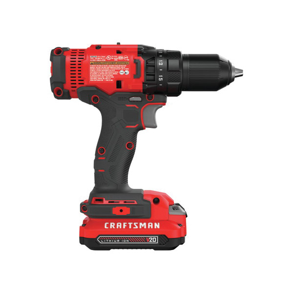 Craftsman CMCD700C1 Driver Drill Kit, Battery Included, 20 V, 1.3 Ah, 1/2 in Chuck, Keyless Chuck - 3